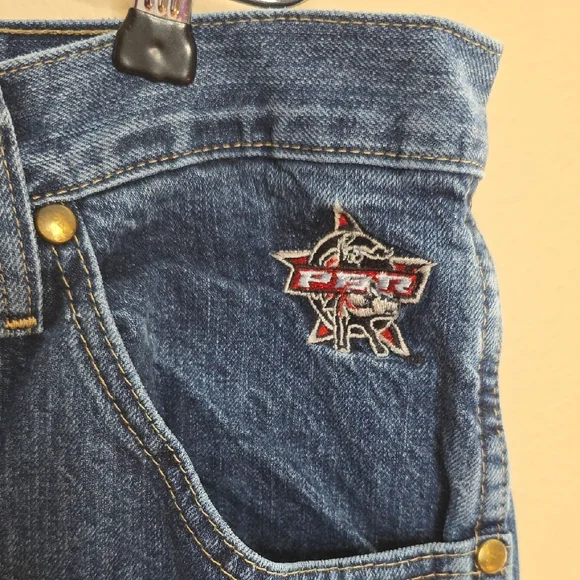 Wrangler PBR Jeans Slim Fit Vintage Denim Dark Blue Mens Size 36 x 32 - Picture 3 of 6